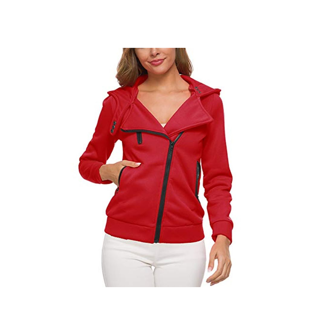 Social besbomig Mujer Camisa de Entrenamiento Casual Chaqueta Saco Cremallera Ropa de Abrigo
