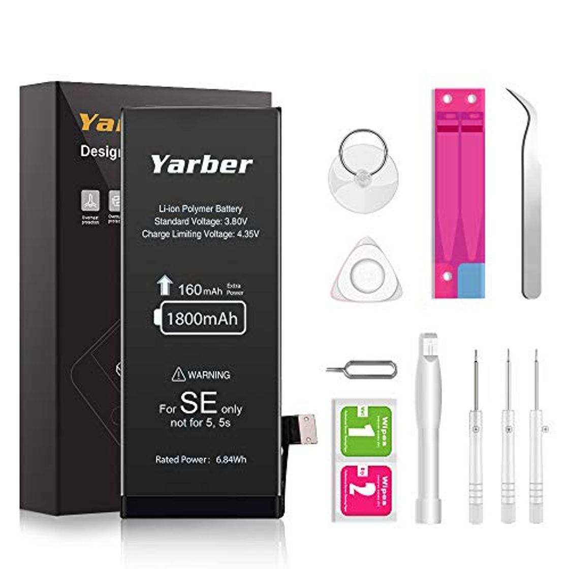 Social Batería para iPhone SE, YARBER 1800mAh de Alta Capacidad Li-Ion con 160mAh
