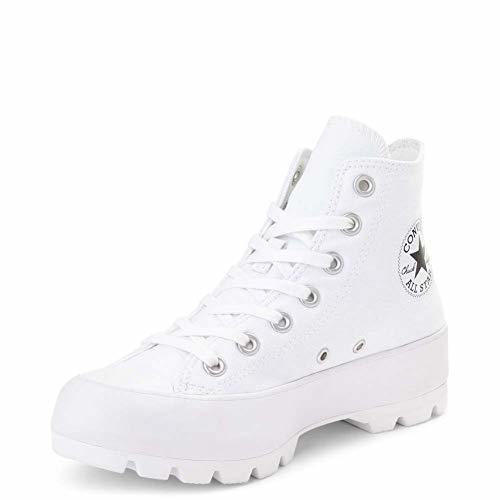 Social Converse Chuck Taylor All Star Lugged Mujer Blanco Hi Zapatillas-UK 4