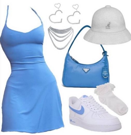 Blue dress outfit💙