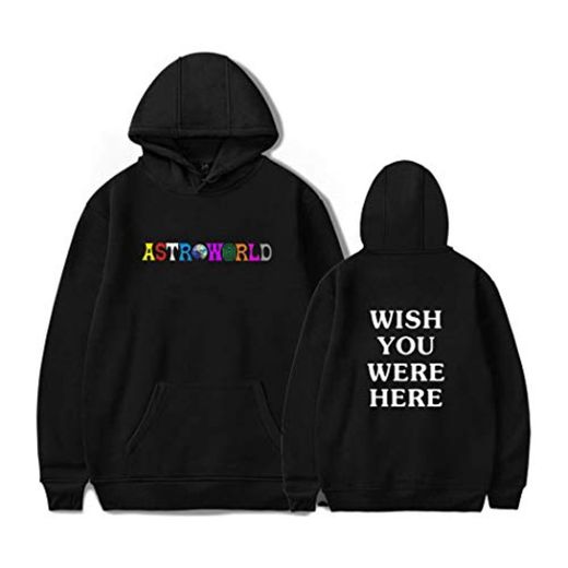 JLTPH Unisex Astroworld Wish You were Here Letter Impreso Sudaderas con Capucha Jerséis Estilo Clásico Moda Sudaderas Casual Hip Hop Pullover Hoodie Hooded