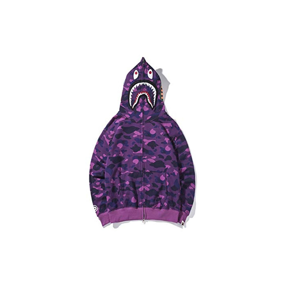 Product mich Shark Head Classic Embroidery Camouflage Zipper Hooded Sweater Hoodie for Men and Women