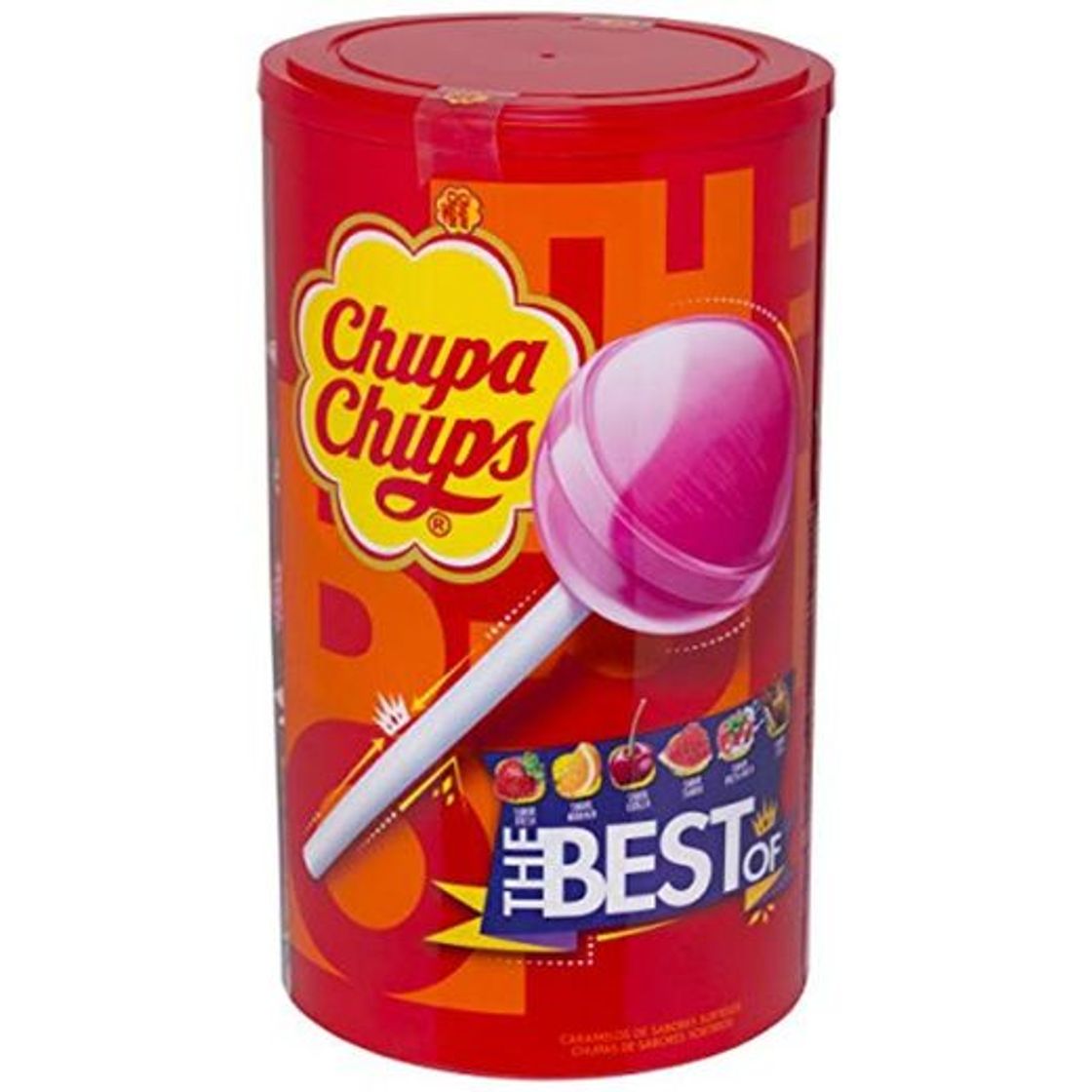 Products Chupa Chups Original, Caramelo con Palo de Sabores Variados, Tubo Eancode de