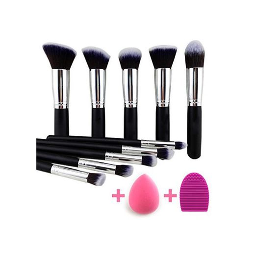 BEAKEY Set de Brochas de Maquillaje Profesional, Synthetic Kabuki Premium para Base