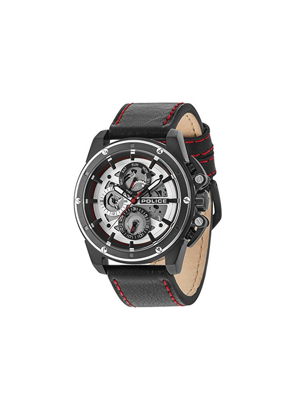 Moda Police Reloj Multiesfera para Hombre de Cuarzo con Correa en Cuero PL14688JSBS.04