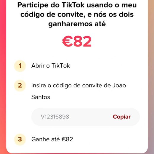 O meu código do tiktok