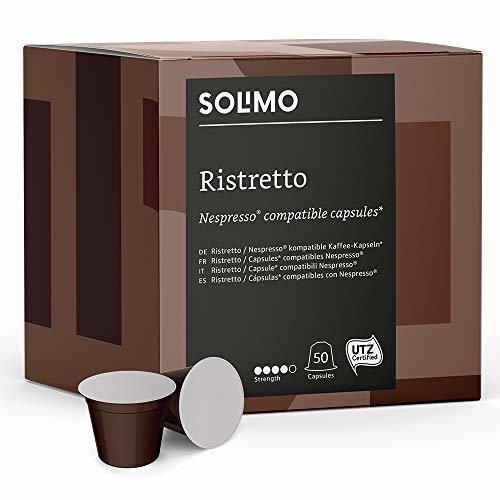 Marca Amazon - Solimo Cápsulas Ristretto, compatibles con Nespresso - café certificado