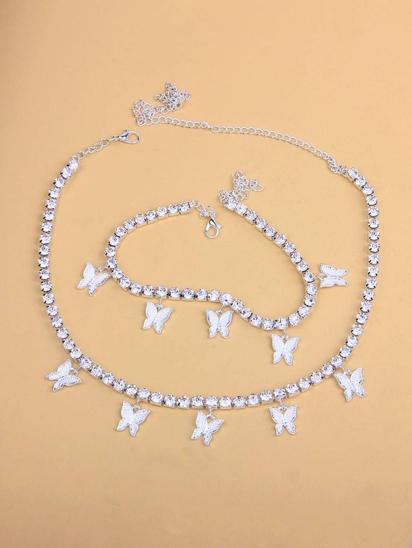 Social Colar e tornozeleira de charme de 🦋 