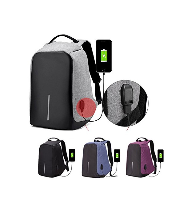 Product Theoutletablet® Mochila Portatil con Puerto De Carga Externa USB/Mochila Ligera Anti-Robo Escolares/Negocios/Viajes