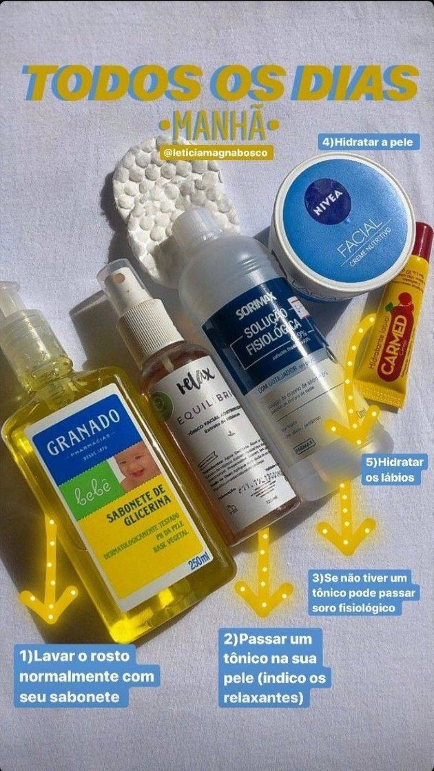 Moda Skin care da manhã