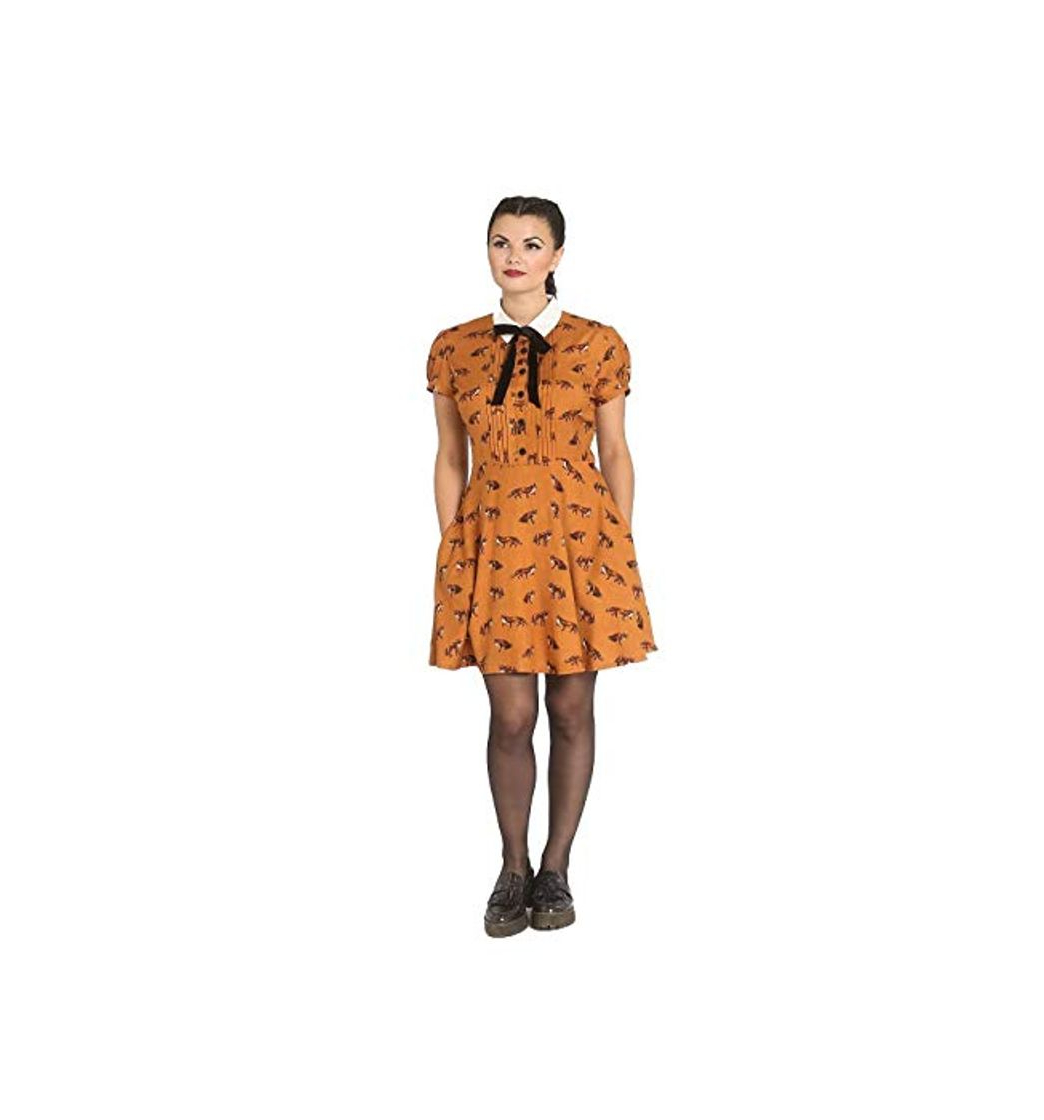 Moda Hell-Bunny Vestido Vixey Zorro 1960 Vintage Retro - Marron