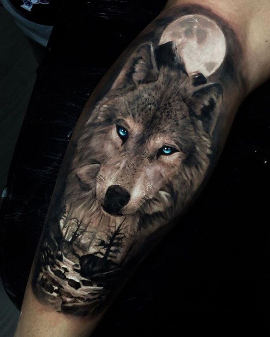 Fashion Tatuagem lobo 