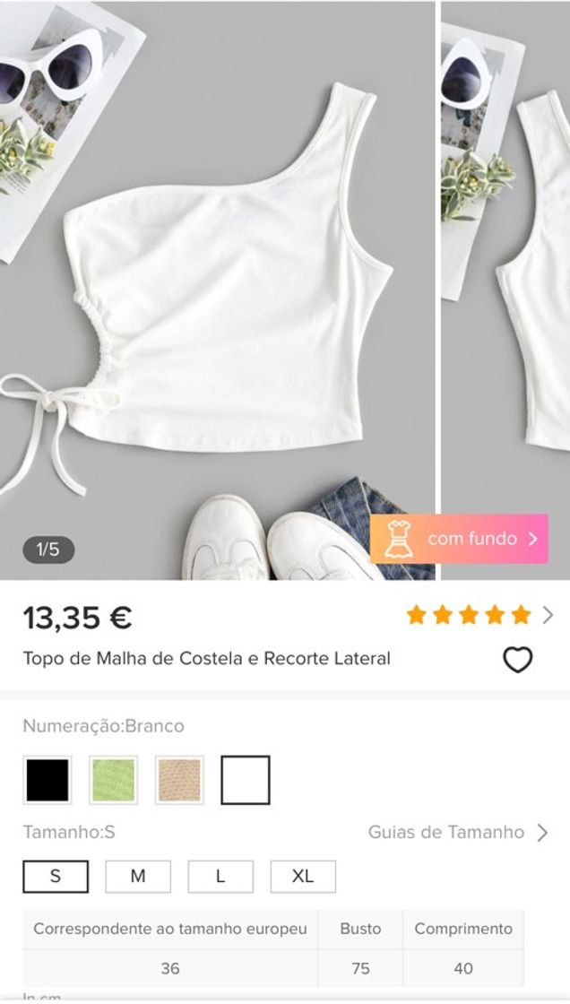 Fashion Top branco com cut out