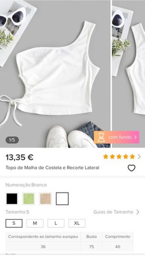 Top branco com cut out