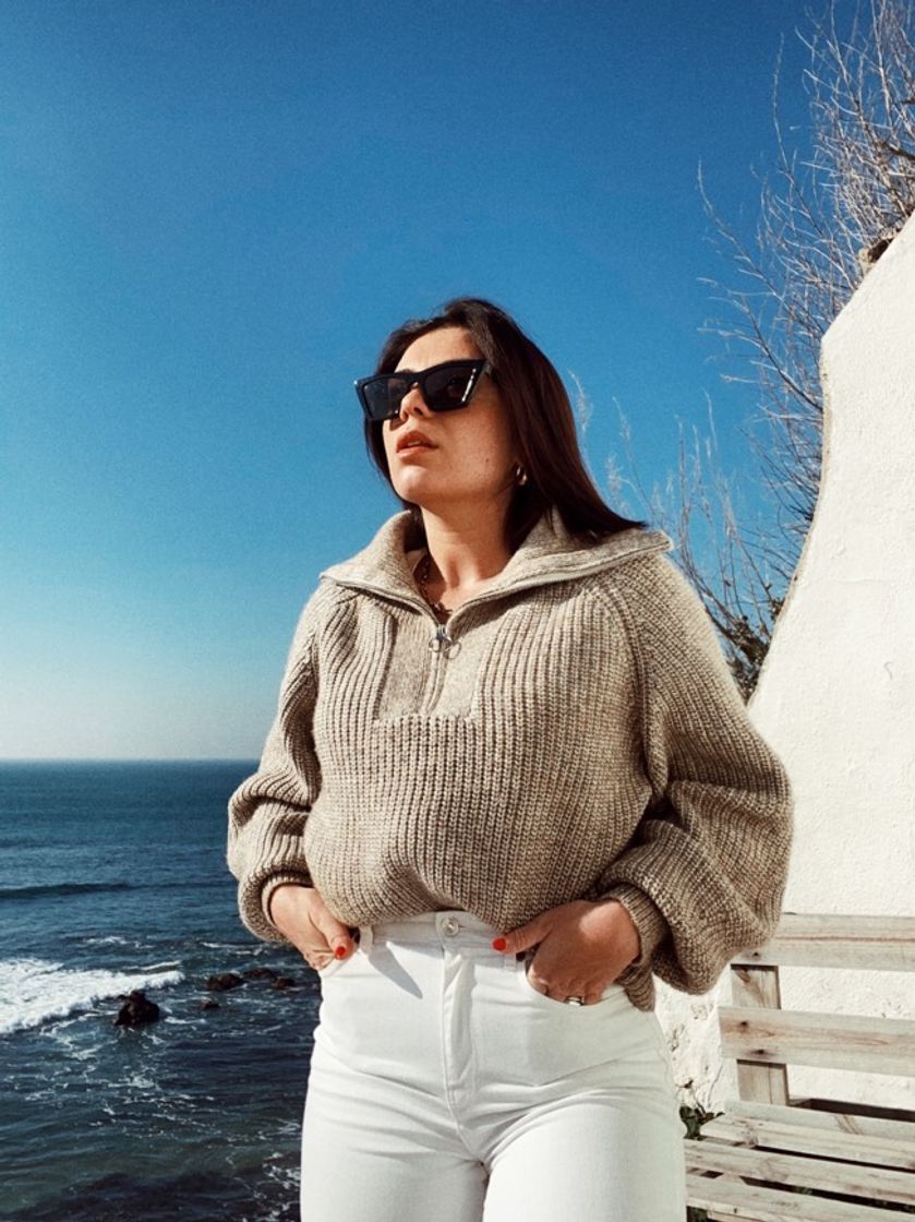 Social Sweater com fecho de correr e manga raglã