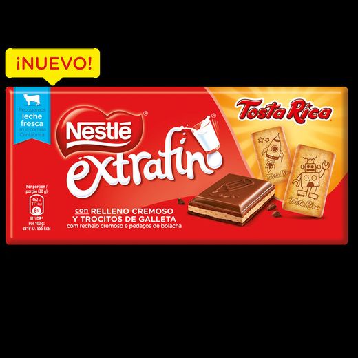 Tableta de chocolate con leche con galleta Tosta Rica 