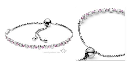 Pulseira Sliding Pink Clear 