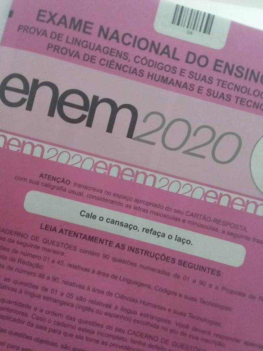 Moda ENEM 2020 PROVA ROSA GABARITO