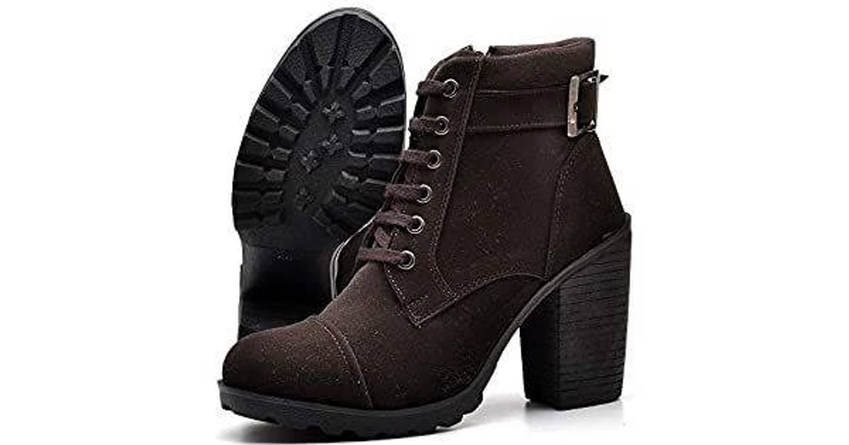 Moda Bota Tratorada Feminina Salto Alto DUBUY R03DB