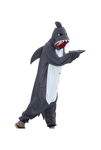 wotogold Pijamas de Tiburón Animal Trajes de Cosplay Adultos Unisex Gray