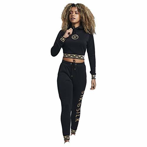 Producto Sik Silk - SSW-1459 Luxury Cropped Poly Hoodie Black -Sudadera con Capucha