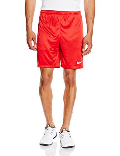 Fitness Nike Park II Knit Short NB Pantalón corto, Hombre, Rojo/Blanco