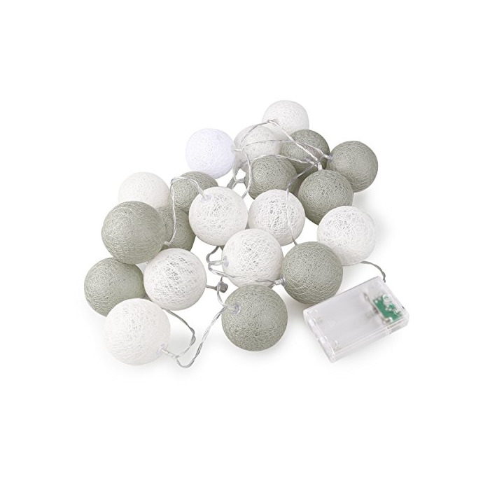 Social ROSENICE Cadena de luces para algodón bola 20 LED AA pilas para