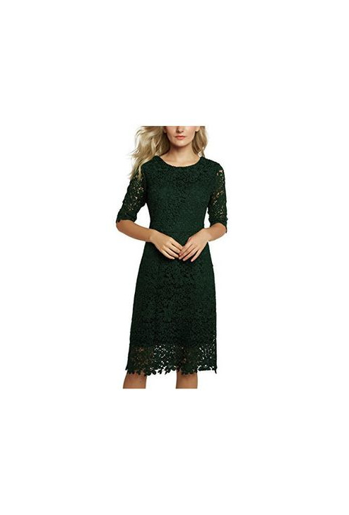 Producto Urban GoCo Mujeres Vestido de Encaje Floral Corto Elegante Midi Vestidos de