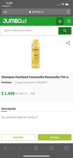 Productos shampoo familand manzanilla 