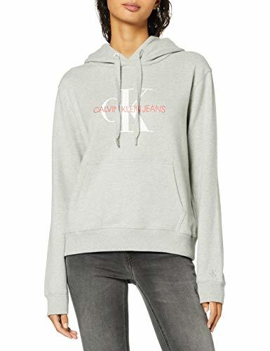 Products Calvin Klein Monogram Relaxed Short Hoodie Sudadera, Gris