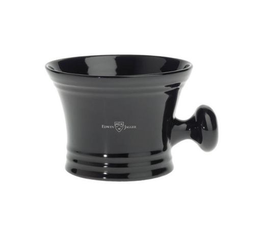 Edwin Jagger Black Porcelain Shaving Soap Bowl With Handle by Edwin Jagger