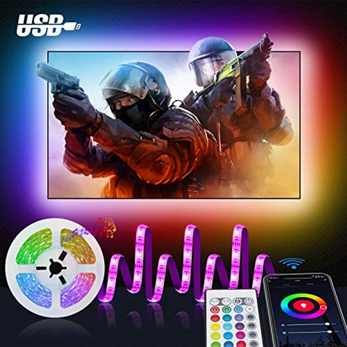 Alexa USB Tira Led TV 2M, Maxcio Led Rgb Wifi Control de