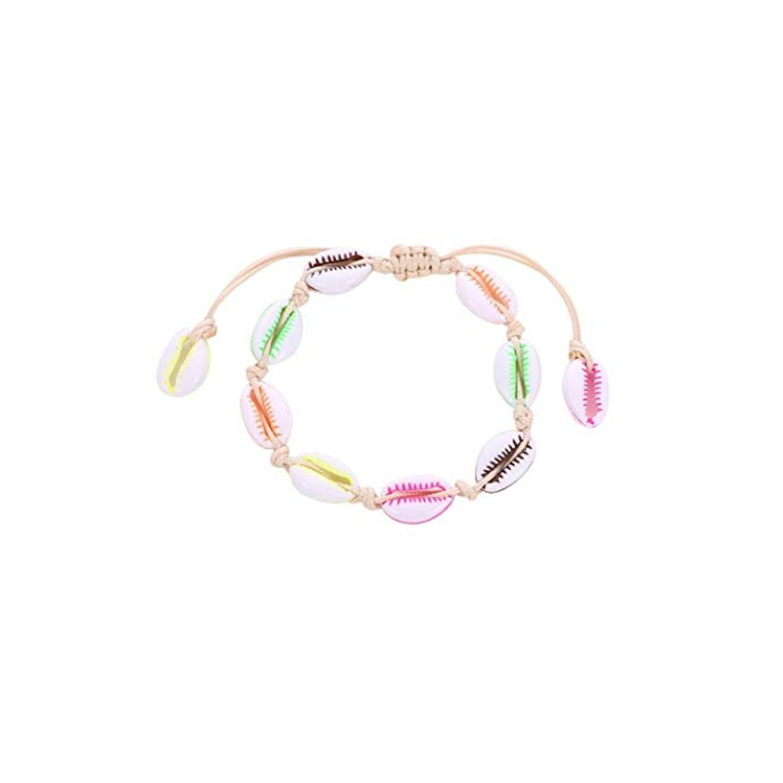 Producto Pulsera de playa Yienate con concha colorida y cuerda de cáñamo trenzada para mujeres y niñas