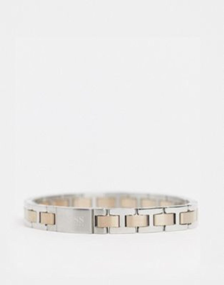 Hugo Boss metal link bracelet in silver and rose gold | ASOS