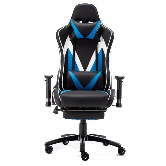 Fashion CADEIRA GAMING F004 SILLA 
COM REPOUSA PÉS 
AZUL/PRETA.    
