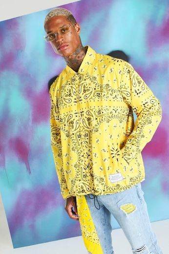 Producto Quavo bandana print coach jacket YELLOW 