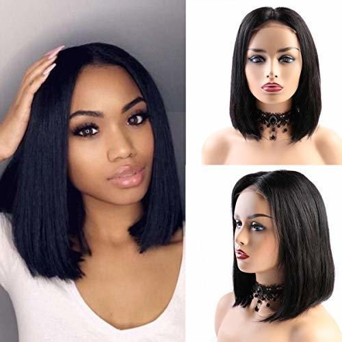 BLISSHAIR Human Hair Wigs Short Bob Wig Glueless Lace Front Wigs Straight