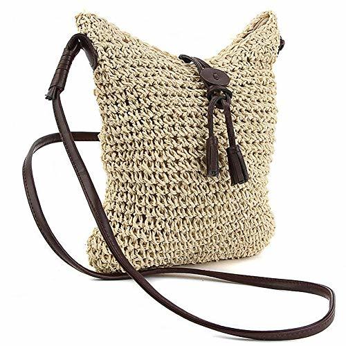 Product BESTZY Bolsa de Bandolera de Paja Tejido Bolsa de Hombro de la