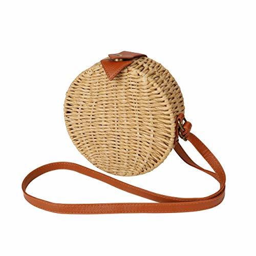 Producto Bolso de Paja Mujeres Redondo 7" Bolsos de Bandolera Verano Crossbody Totes