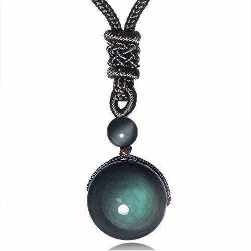 Producto auguce Unisex Necklace Trendy Fashion Stone Luck Lucky Obsidian Pendant Stone Necklace