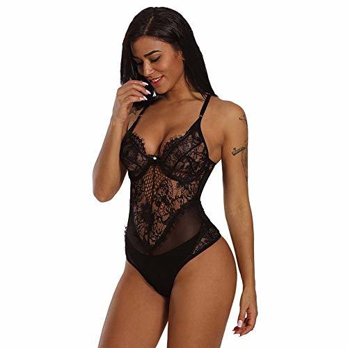 Product JJHR Bodysuit Mono Transparente Encaje Mono Mujeres Backless Cupped Bodycon Rompers Mujer