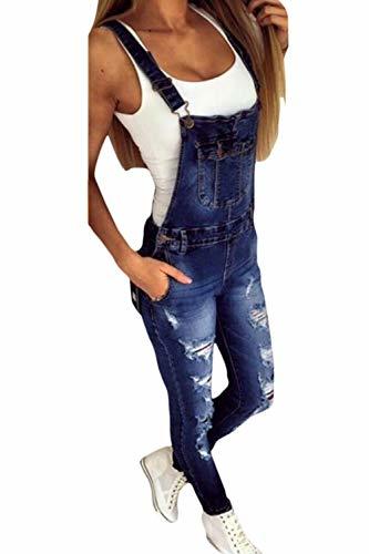 Social Zamtapary Mono para Mujer Delgado Casual Jeans De Mezclilla Romper Dungarees con