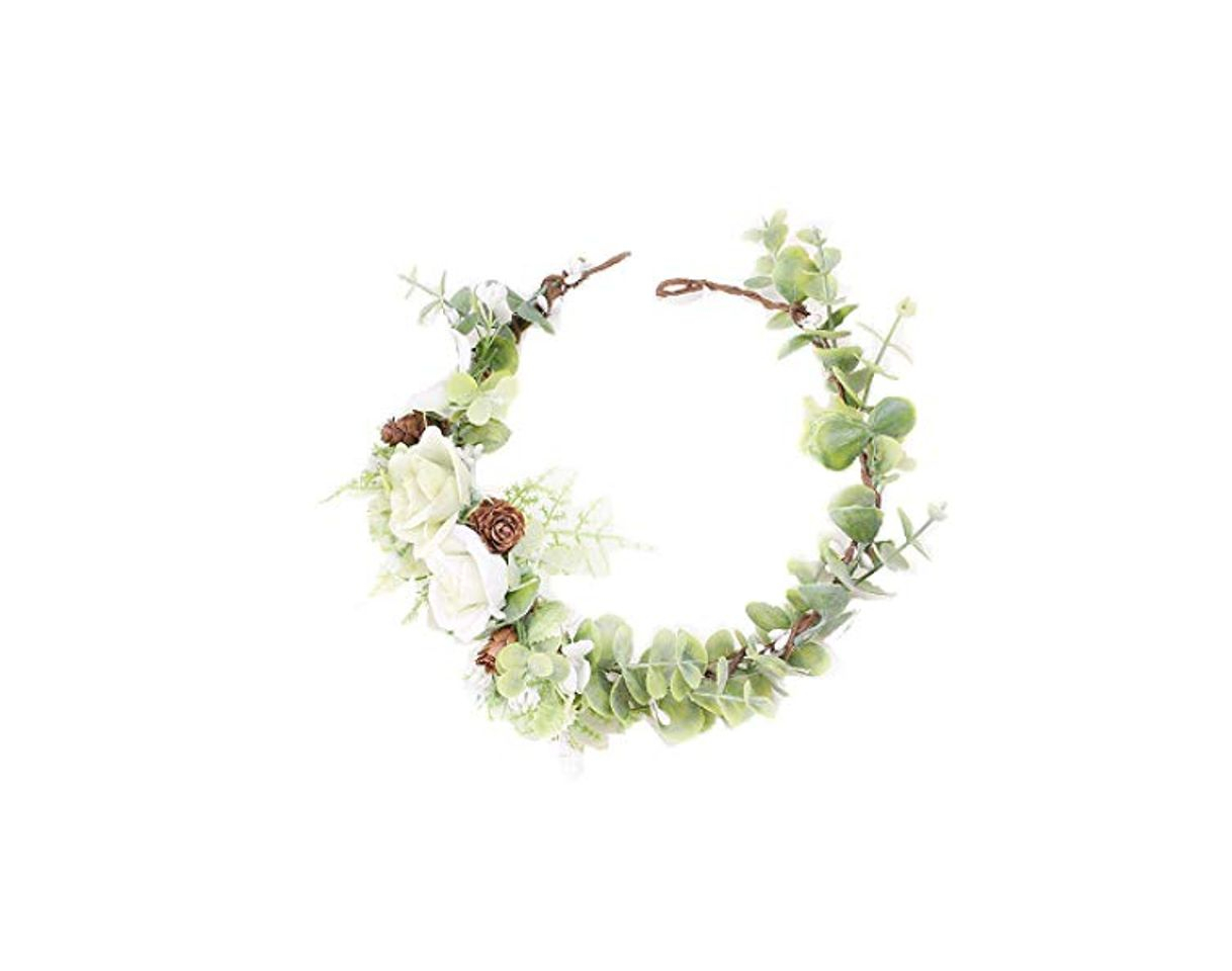 Social Nueva rosa perla cabeza dulce guirnalda guirnalda peinado novia niña niños fiesta de bodas flor cabello aro