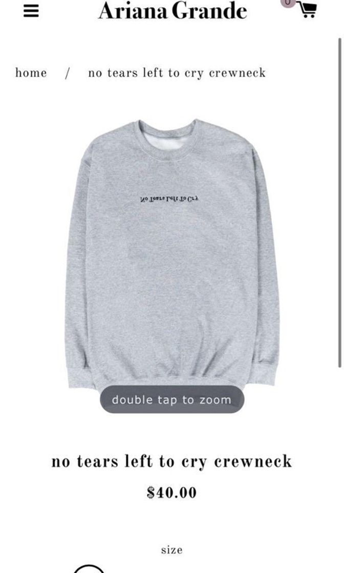 Social no tears left to cry crewneck – Ariana Grande | Shop