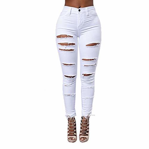 Producto Mibuy Mujer Pantalones Vaqueros Rotos Mujer Elasticos Skinny Push Up Pantalones De