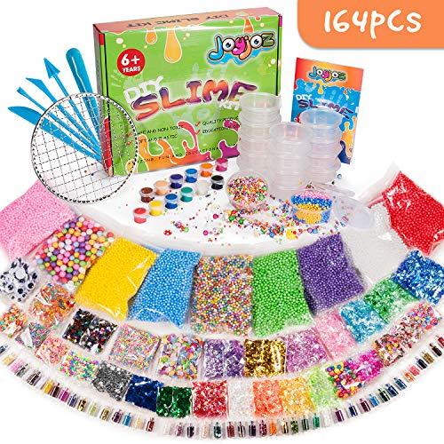 Social Joyjoz 164 Pcs Slime Kit,Slime Herramientas para artesanía de Bricolaje Incluyen Fishbowl