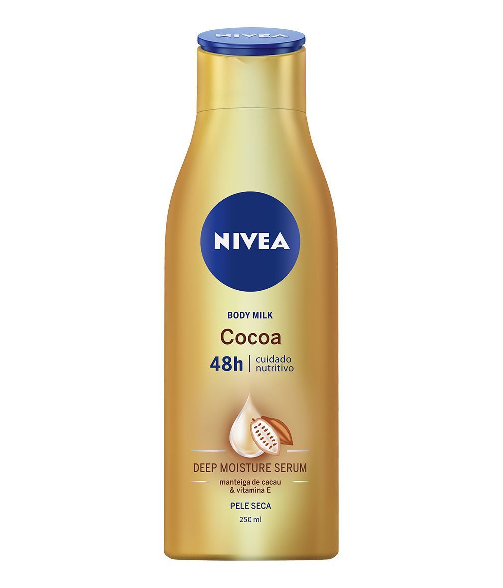 Moda NIVEA Body Milk Cocoa, hidratante com Manteiga de Cacau e ...