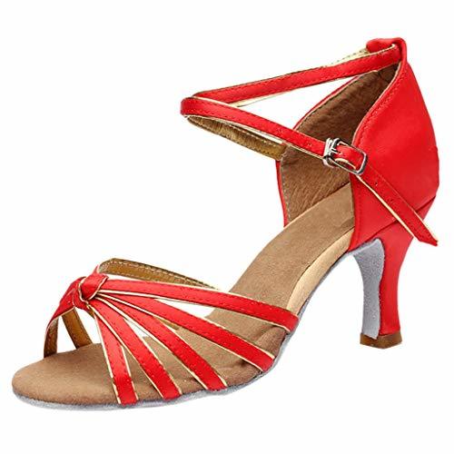 Product Zapatos de Baile Latino de Tacón Alto/Medio para Mujer，ZARLLE Mujeres&Niña Zapatos Latinos