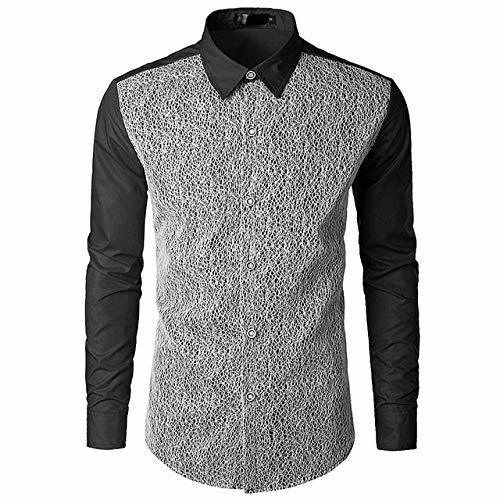 Products Loeay Camisas para Hombre Camisa de Vestir de Manga Larga con Botones