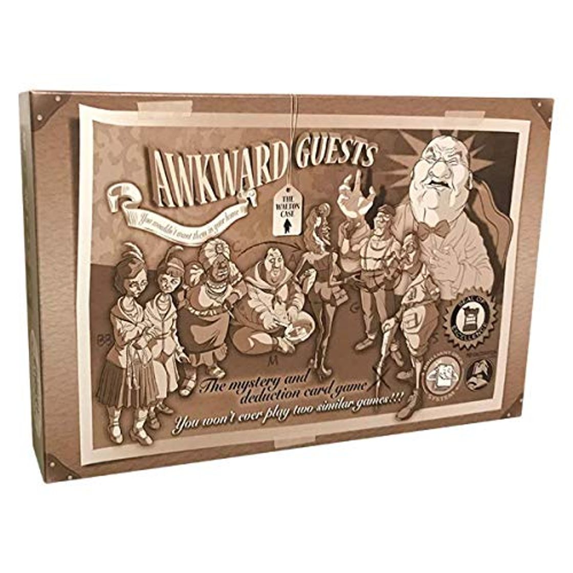 Social Megacorping- Incómodos Invitados Juego de Mesa, Color Sepia